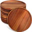 Rtteri 10 Pieces Acacia Wood Plates 14 X 1 Inch, Dinner Charger Tray
