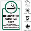 Designated Smoking Area Sign, Rustproof Aluminum Plaque, Decorative Signs and Plaques, Wall Decor Art, Smoking Metal Tin Signs, 1.8 * 7.9 inches Metal Tin Sign, B6, 7.8*11.8 inches