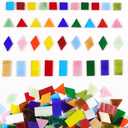 Mosaic Tile Stained Glass 4 Mixed Shapes Mosaics Tiles Pieces for DIY Crafts Suppliers, Tiffany Lamps Candles Photo Frame (All)