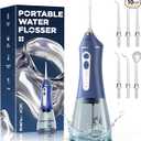 Water Picks for Teeth Cleaning and flossing, 5 Modes Rechargeable Cordless Oral Irrigator 320ml Water Tank Teeth Cleaner, IPX7 Waterproof Portable Electric Dental Flossers for Home and Travel,Blue