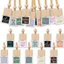 Havawish 20 Pcs Appreciation Gift Bulk for Teachers Empty Glass Essential Oil Diffuser Car Air Freshener Diffuser for Employee Staff Teachers Hanging Ornament Inspirational Team Thank You Gift