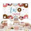 Lofaris "I Am Two Sweet" Birthday Banner - 70.8x43.3 Inch Donut and Sprinkles Theme Banner for 2nd Birthday Party - Polyester Material, Includes 1 Banner for Kids Birthday Celebration