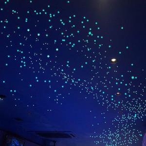 Glow in The Dark Stars Decals Decor for Ceiling 633 Pcs Realistic 3D Stickers Starry Sky Shining Decoration Perfect for Kids Bedroom Bedding Room Gifts (Green)