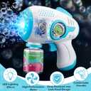 Bubble Guns for Kids 4-8, 2 Pack Automatic Bubble Blaster with LED Light & 14 Bubble Solution, Bubble Gun for Toddlers Outdoor Summer Toys