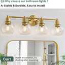 4 Light Bathroom Light Fixtures, Brushed Brass Bathroom Vanity Lights, Modern Vanity Lights 4-Light Globe Bathroom Vanity Lighting Fixture Over Mirror