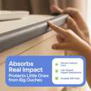 Baby Proof Corners 20.4ft and Edges with Furniture Corner & Edge Safety Bumpers, Impact-Absorbent 18ft Bumper & 8 Foam Corner Protectors, Thick, Odorless Table Edge Protectors for Baby | Grey (Gray)