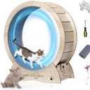 Cat Exercise Wheel, 33.9" Cat Running Wheel for indoor Cats with Quiet Carpeted Runway, Cats Treadmill Wheels with Locking Mechanism, Cat's Weight Loss and Health