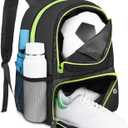 YOREPEK Soccer Backpack,Soccer Bag with Ball Holder, Water resistant Sport Equipment Bags Fit Basketball Volleyball Football (Black)