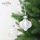 Christmas Ball Ornaments Set 12 pcs 80mm/ 3.15in Shatterproof Clear Glitter Christmas Tree Ornaments Hanging Ornaments for Xmas Holiday, White