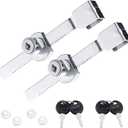2 Pcs Glass Cabinet Lock, Display Case Wine Lock Security with Chrome Finish, Keyed Alike