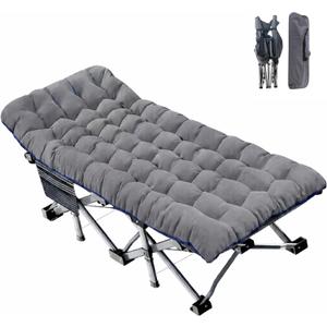 ABORON XXL Camping Cot for Adults, Oversized 78"×32" Folding Camping Bed, 900LBS Heavy Duty Outdoor Sleeping Cot with Mattress Pad, 1200D Oxford, Portable with Carry Bag