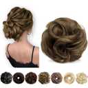 Messy Bun Hair Piece Human Hair, Human Hair Bun for Women Chocolate Brown And Medium Brown (5.5 Inch)