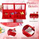 Gilprop 2 Pack Empty Mom Flower Gift Box for Mother's Day Moms Letter Shaped Empty Bouquet Box with 2 Pcs 3D Floral Greeting Card 24 3D Butterfly 50 Crystal Pins for Mother Grandma(Red,Mom)