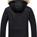 Pursky Men's Waterproof Ski Jacket Winter Snow Coats Fur Hooded Raincoats Parka (Black, L)