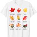 Maple Leaf Autumn Tree Orange Fall Leaves Season for Kids T-Shirt (White, 3T)