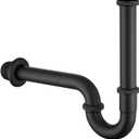 ZM Stainless Steel 1-1/4" P-trap Pipe, Adjustable Height Sink Waste Drain Kit, Matte Black