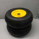 2PC Premium 16x6.50-8 Tubeless Lawn Mower Front Tire and Wheel Fit for Most John Deere & More Riding Mower, with 3" Offset Hub and 1" & (extra 3/4" Bearing), 4 Ply Tubeless, 35 Psi, 715 lbs Capacity.