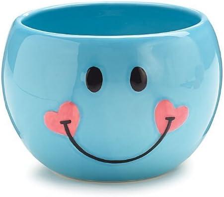 Adorable Blue Smiley Face/Happy Face Planter/Candy Dish with Hearts Adorable Blue Smiley Face/Happy Face Planter/Candy Dish with Hearts