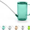 Long Spout Watering Can Indoor, Small Watering Cans for House Plants, Flowers, Succulents 33.8oz(Green)