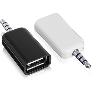2 Pack AUX to 3.5mm Audio Adapter Not Universal AUX to USB Adapter Audio Cable USB A Female 3.5mm Male Audioes Converter Jack Plug for USBs Flash Drive Car CD Player Only Work for Car Auxiliary Port