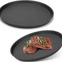 Maxdot 2 Pcs Small Cast Iron Griddle Pan 9.8 Inch Round Cast Iron Pizza Pan for Mother's Day Camping Skillets Casts Irons Grill Pans for Summer BBQ, Baking, Grilling, in the Oven, on the Stove