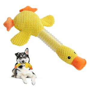 Fida Dog Chew Toys for Aggressive Chewers Rubber Neck, Squeaky Dog Toys for Large Dogs, Indestructible Dog Toy Durable Puppy Teething Toys Plush Duck Dog Toy to Keep Them Busy