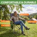 Oversized Camping Chairs 2 Pack - Heavy Duty 400LBS Padded Lawn Chair with Cooler Bag,Cup Holder,Side Pocket,Collapsible for Outdoor,Camp,Fishing & Garden,Olive Green, 21" x 22.1" x 35.4"
