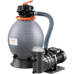 VEVOR 14-inch Sand Filter Pump for Above Ground, Digital Programmer Timer, 3000 GPH, 3/4 HP Pool Pumps System & Filters Combo Set with 6-Way Multi-Port Valve & Strainer Basket, Easy Installation