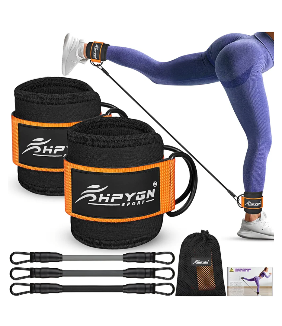 Ankle Resistance Bands, Ankle Bands for Working Out with Cuffs, Resistance Bands for Leg Butt Training Workout Equipment for Kickbacks Hip Gluteus Training Exercises, Ankle Strap with Exercise Bands