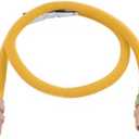 Eastman 48 Inch x 1/2 Inch OD Flexible Gas Line Connector with (2) 1/2 Inch MIP Fitting Ends for Natural Gas and Liquid Propane, Stainless Steel, Yellow, 20YE505048B