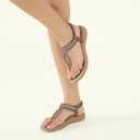 UBFEN Womens Bohemian Flat Sandals With Back Strap Summer Beach Comfortable Bling (6)