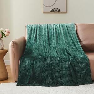 NEWCOSPLAY Super Soft Throw Blanket Ombre Forest Green Premium Silky Flannel Fleece Leaves Pattern Lightweight Bed Blanket All Season Use (Ombre Forest Green, Throw(40"x50"))