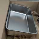 Stainless Steel Litter Box 2 Pack, 23.6x15.7"x6" Deep Stainless Steel Cat Litter Box Extra Large, XL Metal Litterbox for Big Cats with High Sides, Non Stick Surface, Easy to Clean