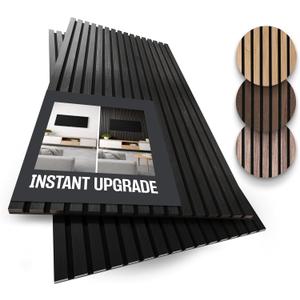 2-Pack Wood Panels for Wall - Acoustic Wood Slat Wall Panels, Soundproof Wooden Paneling for Interior Decor