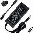 42V 2A Charger for Scooter 36V Lithium Battery, Smart Power Supply for 36 Volt Li-on (8mm 3-Prong and 5.5mm DC Connector)