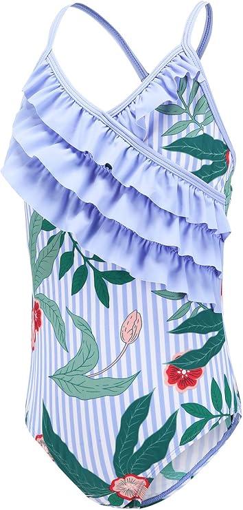 Moon Tree Girls One Piece Swimsuits Ruffle Swimwear Beach Bathing Suit 2-14 Years. Size 3T