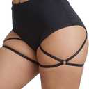 BZB Women's Booty Shorts with Garters High Waisted Workout Pole Dance Yoga Hot Pants Active Butt Lifting Sports Leggings, Size L