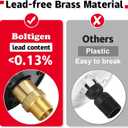 RV City Water Inlet with Check Valve, 3/4 NH Female to 1/2 NPT Male Black Flange RV Fresh Water Inlet, Lead-free Brass RV Water Connection Inlet with Dust Plug for RV Camper Motorhome Trailer Marine