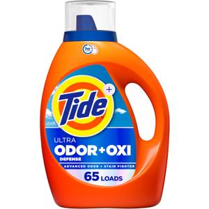Tide Ultra Odor Defense Plus Oxi Liquid Laundry Detergent, 92 fl oz, 65 Loads, Advanced Odor and Stain Fighting Laundry Detergent Liquid