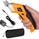 VLOXO Electric Scissors, Cordless Cardboard Cutter Power Fabric Scissors Mini Box Cutter with Blades Rechargeable Multi-Tool for Crafts Leather Cardboard Carpet Plastic Include Case Yellow