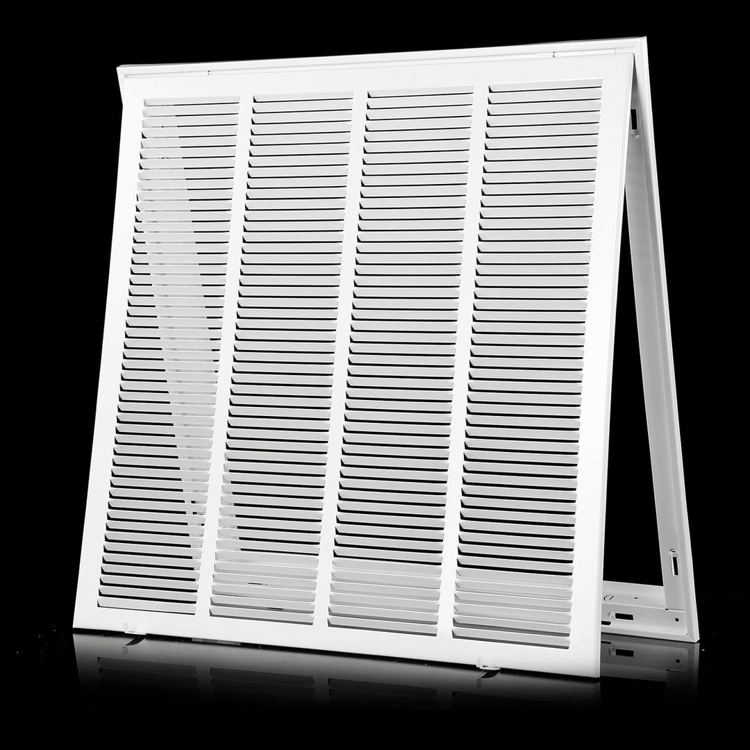 24×24 Return Air Grille [Duct Opening Size] Return Vent Cover for Wall or Ceiling, Steel Return Air Grill Removable Face/ Door for 1 inch Filters(24"W x 24"H [Duct Opening])