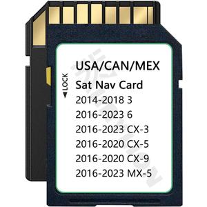 Navigation SD Card Compatible with 2016-2020 CX-5 / CX-9, 2014-2018 3, 2016-2023 6 / CX-3 / MX-5, Upgraded USA/CAN/MEX Maps
