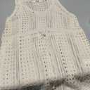 Swimsuit Coverup for Women Bathing Suit Cover ups Crochet Beach Tank Dress Hollow Out Slit Bikini Cover Up Dresses (Large)