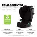 Cybex Solution G2 Folding High-Back Booster Seat - Lightweight, Travel-Friendly, Rigid Latch Installation, Linear Side-Impact Protection, Height Adjustable, Moon Black, EXP 2034/04/09