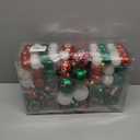 100PCS Elf Christmas Ornaments Sets, Red Green White Hanging Ornaments Balls for Christmas Tree Shatterproof Elves Theme Xmas Decorations for Holiday Party Decor (Red & Green & White)