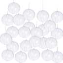 Clear Plastic Acrylic Fillable Transparent Ball Ornament Bauble Sphere for Wedding Party Festival Home Decor (80mm 24pcs)