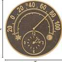 Whitehall Products 1288 Solstice Thermometer Clock, French Bronze