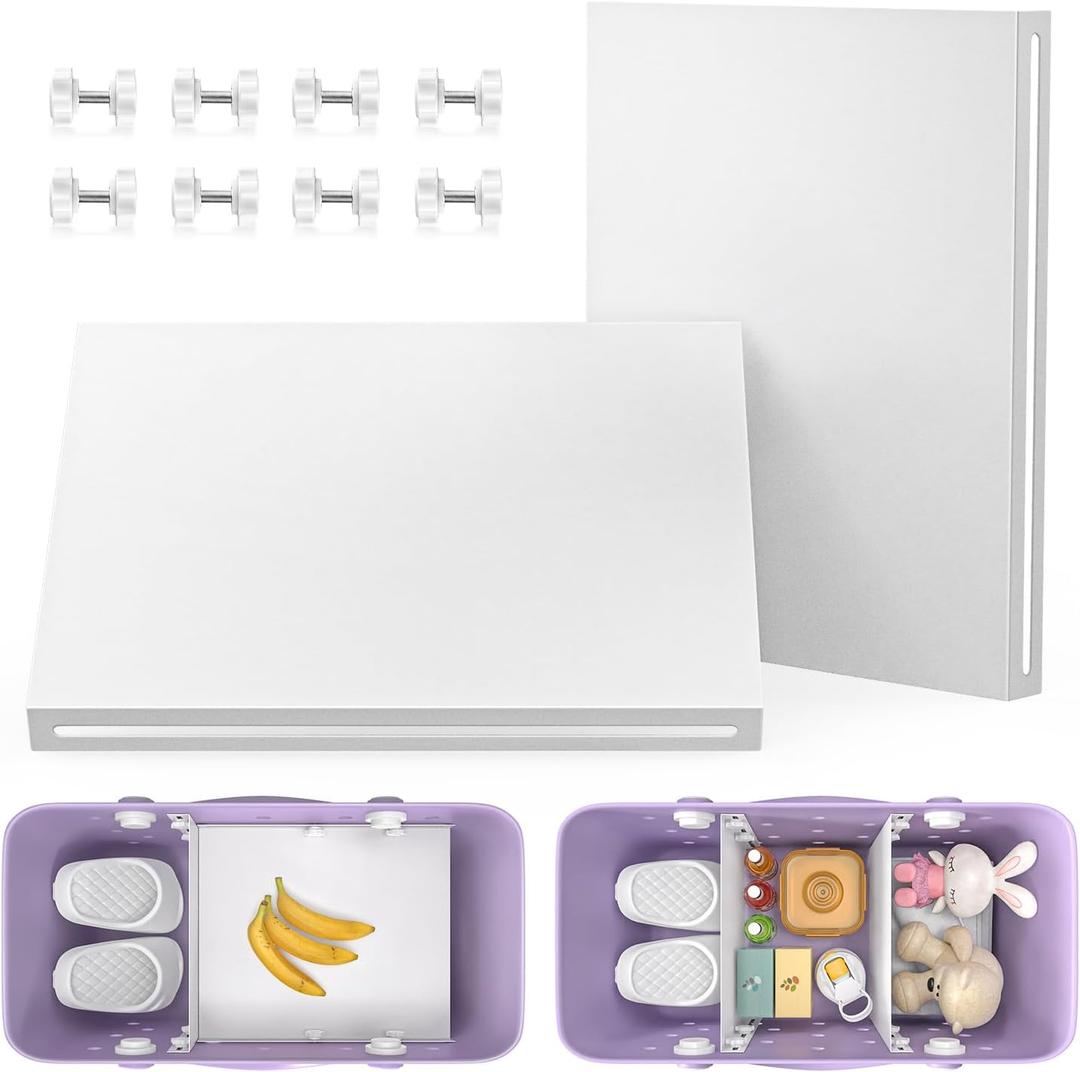 PoYang 2 Pack for Original XL Bogg Bag Divider Tray, Lightweight Metal Dividers for Bogg Bag Accessories Inserts for Bog Organizer Screw in, Help Organize Beach Bagg & Divide Space, White