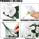 Sggvecsy Artificial Fake Hanging Flowers Plants for Outdoor Outside Spring Summer Decoration 4PCS Faux Silk UV Resistant Realistic Morning Glory Trailing Vines for Home Porch Patio Balcony(White)