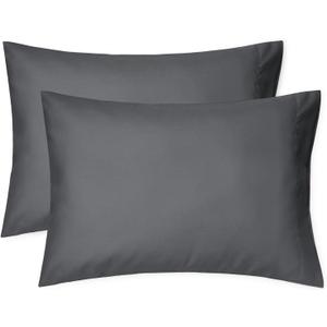 EXQ Home Toddler Pillowcases 13x18 Travel Pillow Case Set of 2, Small Pillow Case Fits Baby Pillow Sized 12x16, 13x18, Kids Pillowcases 2 Pack Machine Washable with Envelope Closure (Dark Grey)